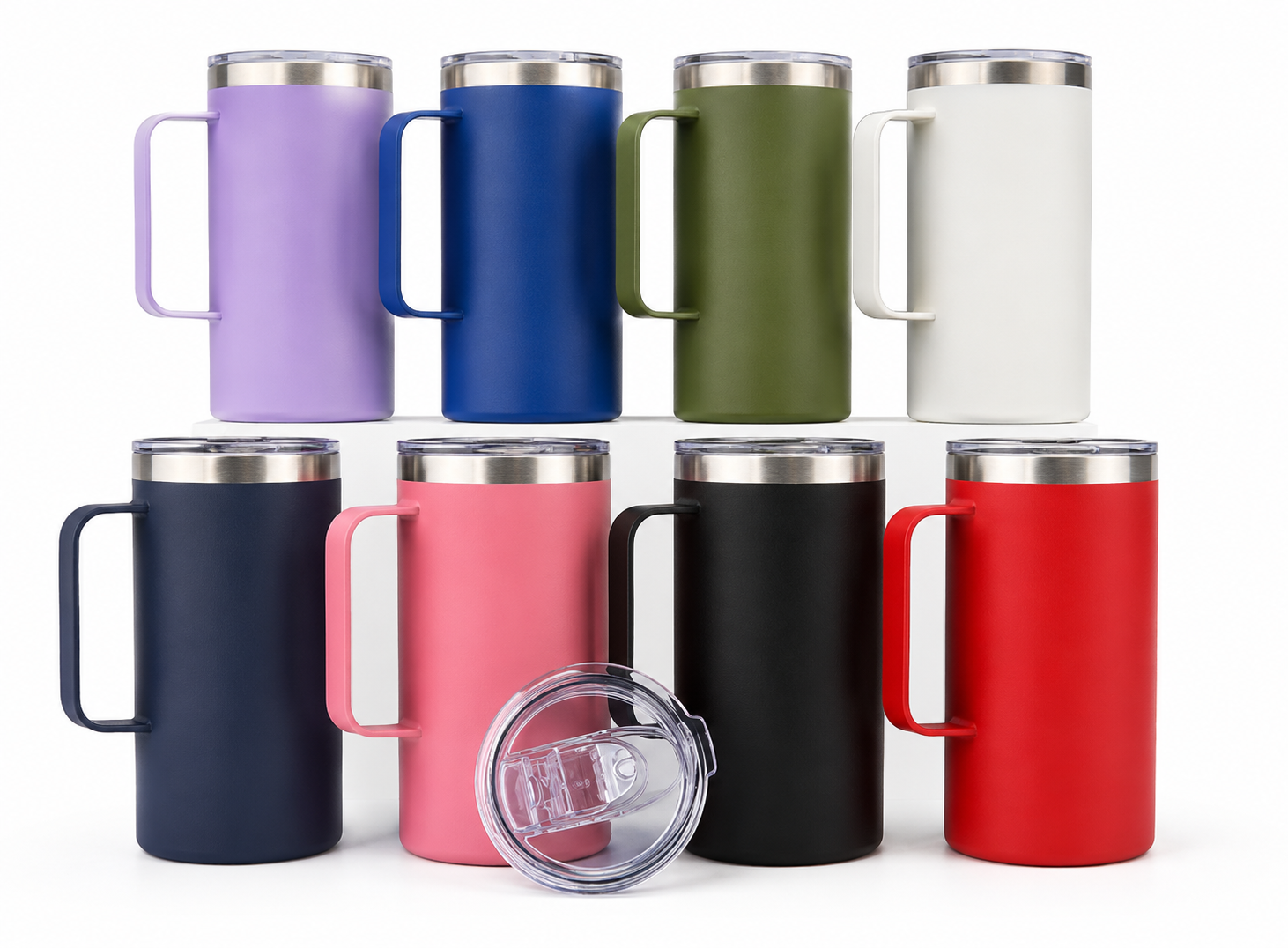 Tarro Térmico 20oz con Asa | Acero Inoxidable Doble Pared al Vacío