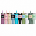 Termo FAB27 30oz con Popote de Color | Acero Inoxidable Doble Pared al Vacío