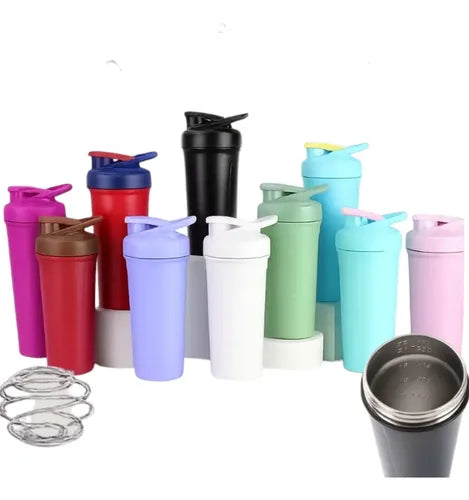 Shaker 20oz con Mezclador | Vaso Mezclador de Acero Inoxidable para Proteína