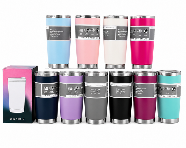 Termo 20 oz · Tapa 3 en 1